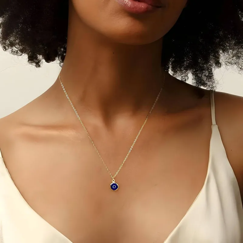 Nazaria Evil Eye Pendant Necklace - 18K Gold Plated Protection Charm 2