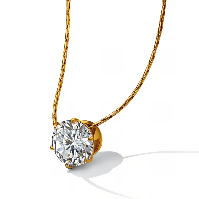 Pure Radiance 18K Gold Plated Solitaire Crystal Pendant Necklace 1