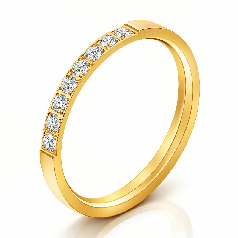 Eternal Band 18K Gold Plated Half Eternity Crystal Ring 1