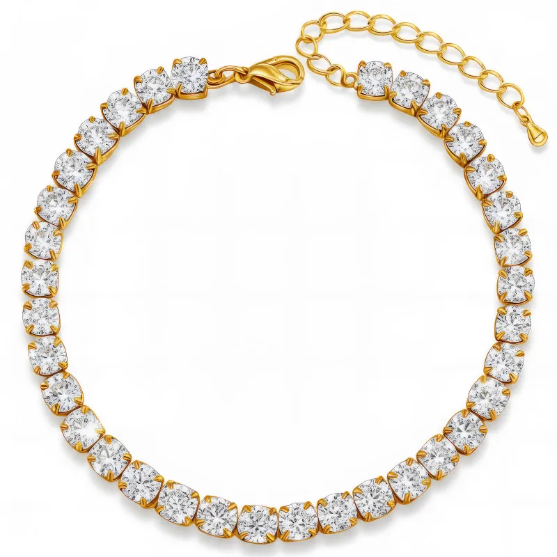 Diamond Luxe 18K Gold Plated Bold Crystal Tennis Bracelet 1
