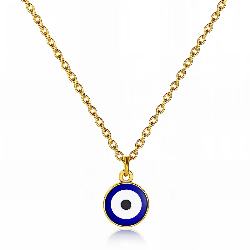 Nazaria Evil Eye Pendant Necklace - 18K Gold Plated Protection Charm 1