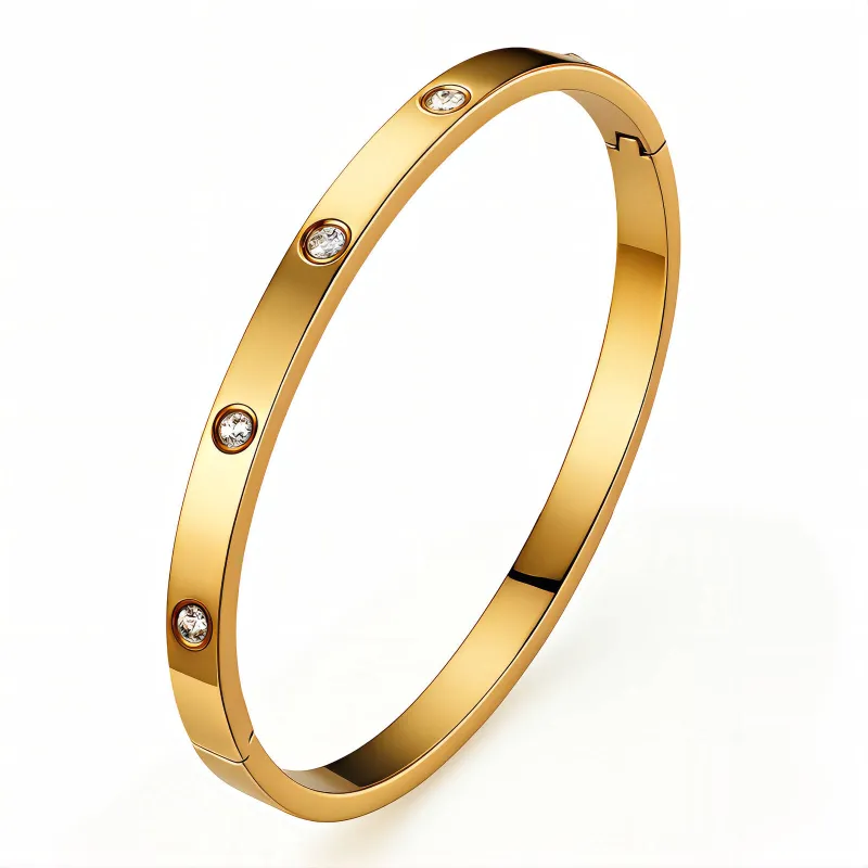 Constellation 18K Gold Plated Crystal Station Bangle 1